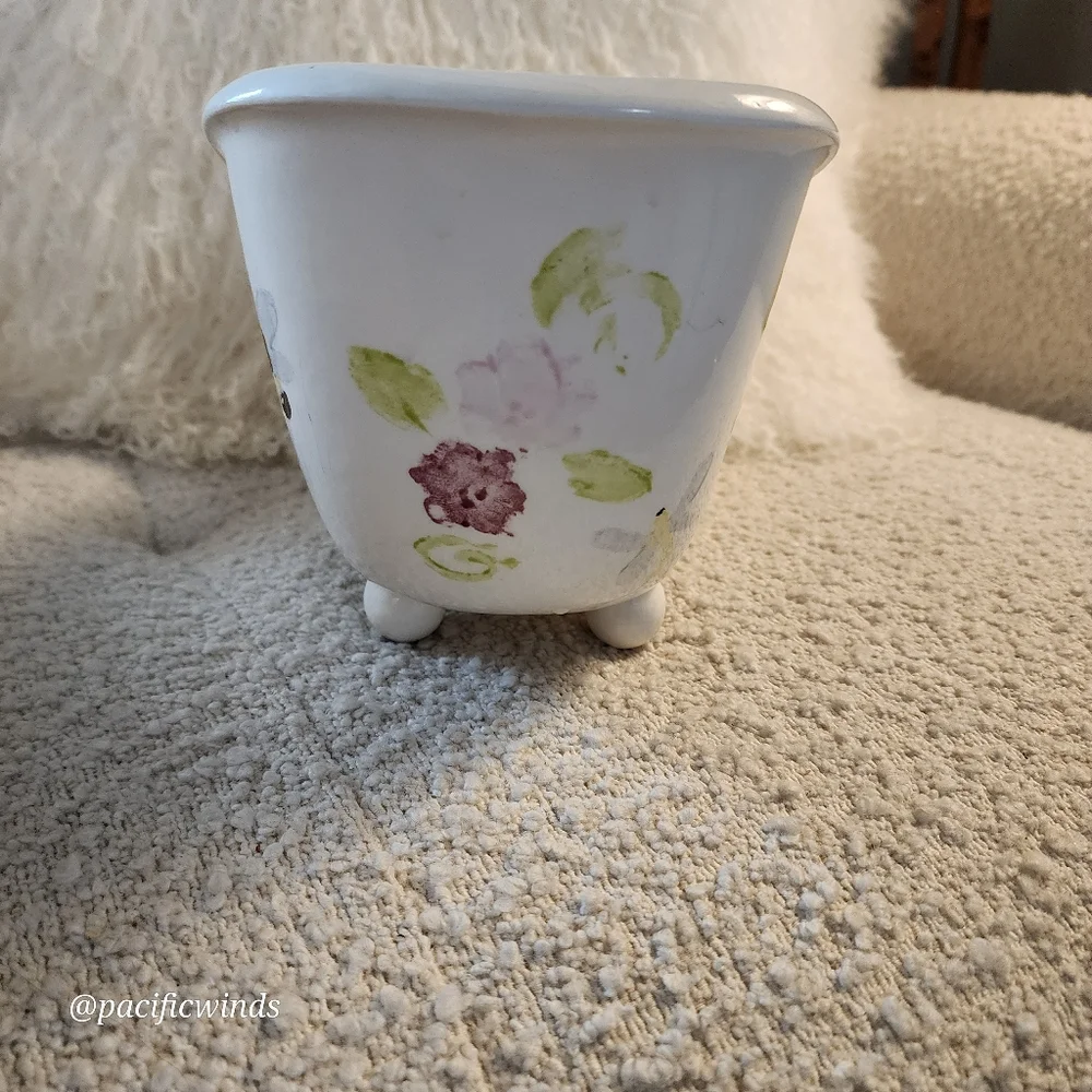 CERAMIC FOOTED BATHTUB DECORATIVE ACCENT CATCH ALL DISH ☆